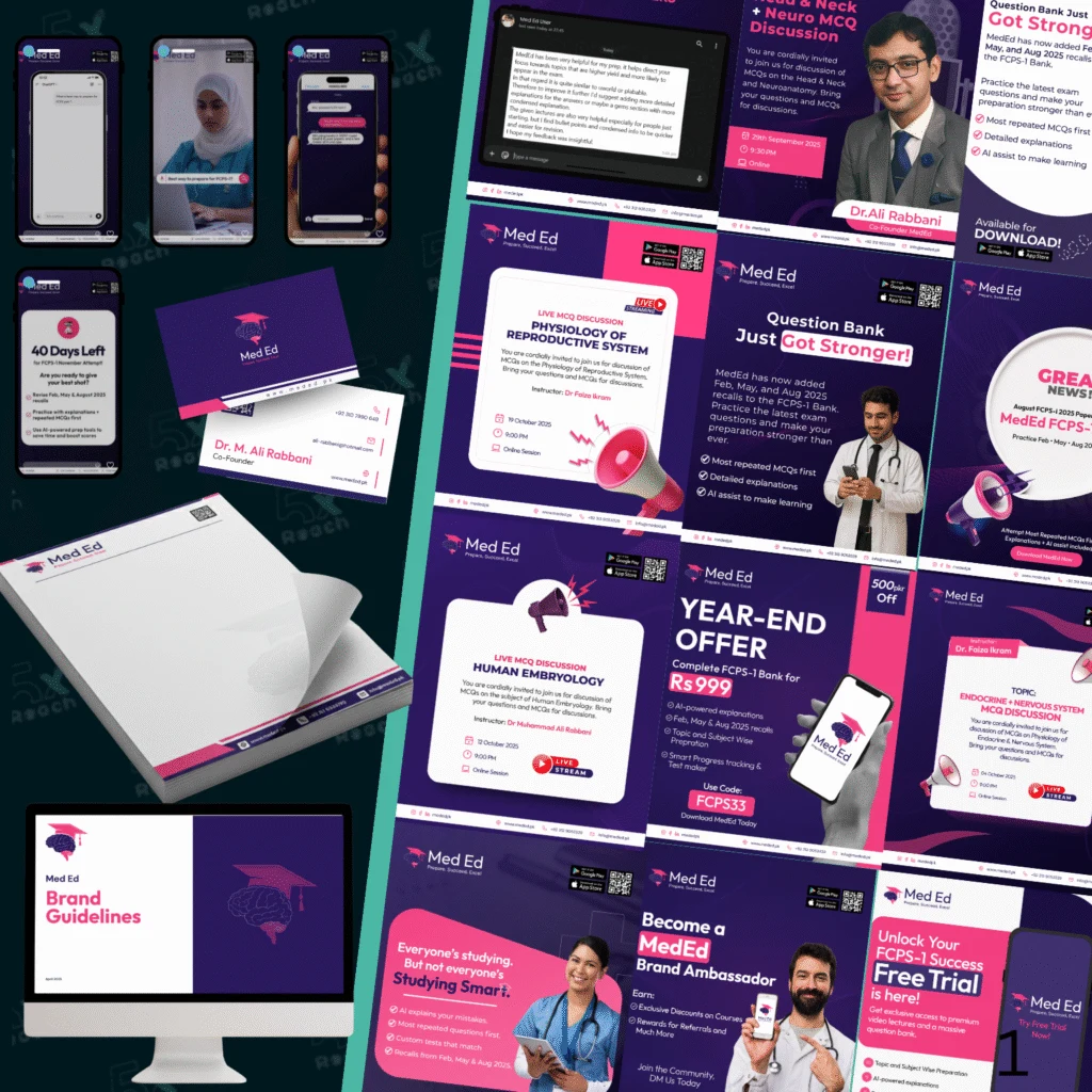 MedEd brand launch and social media creative by 5x Reach